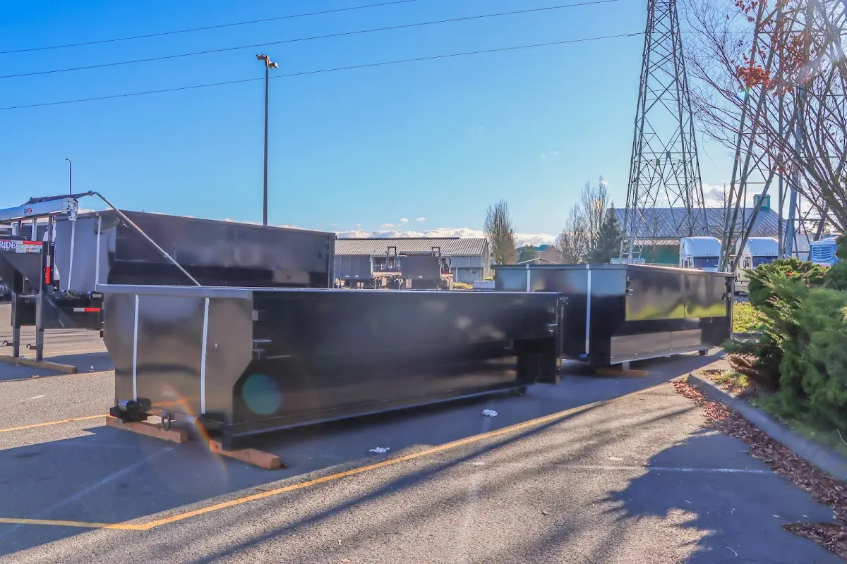 Roll-off dumpster ready for waste disposal at job site for Commercial Dumpster Rental in Northborough